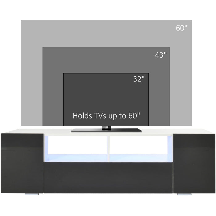 TV Stand for 60" TVs with LED Lights, Grey