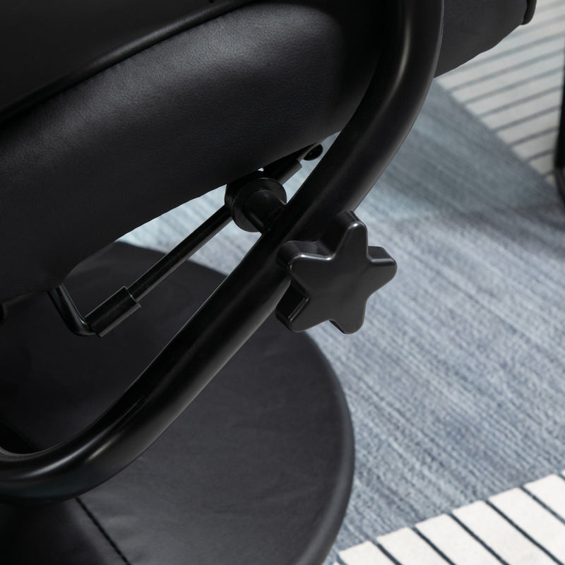 Black Manual Reclining Massage Sofa Chair & Ottoman Set