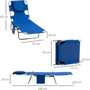 Sun Lounger With Face Hole Outsunny