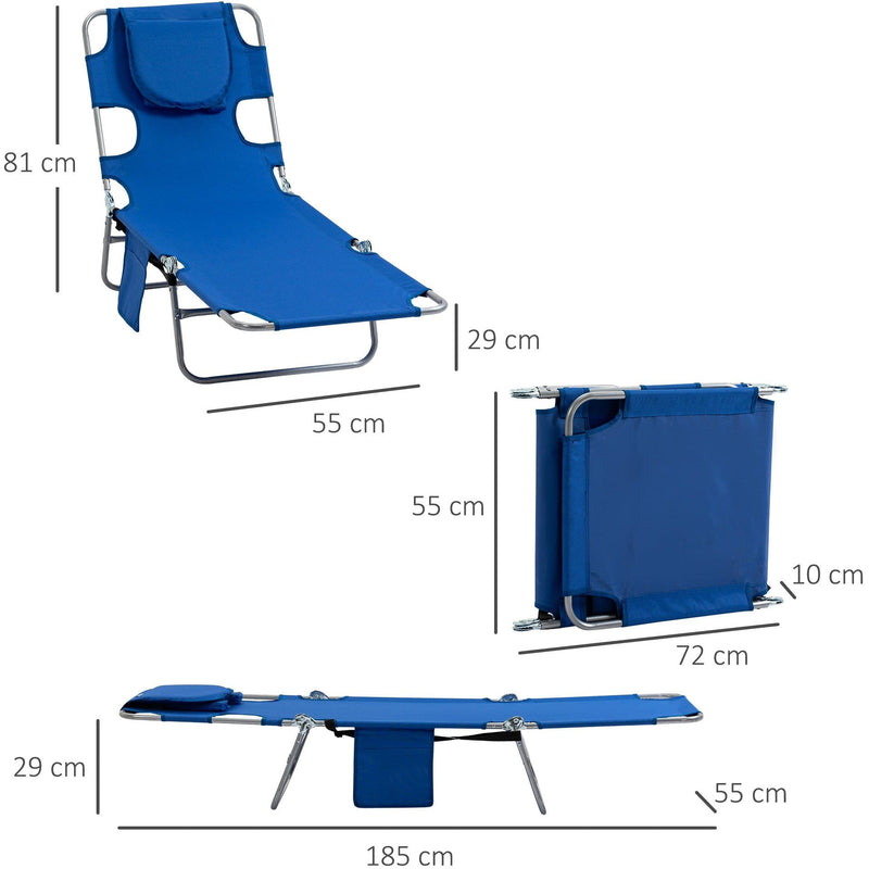 Sun Lounger With Face Hole Outsunny