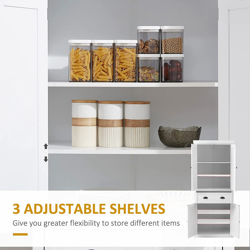 Traditional White Kitchen Cupboard With Shelves