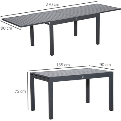 Extendable Outdoor Dining Table Outsunny
