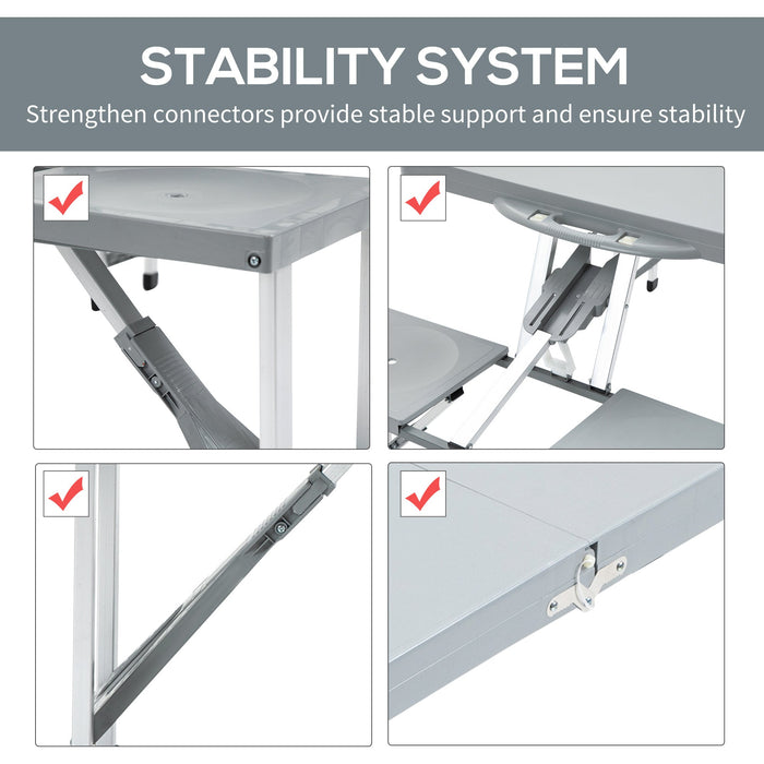 Foldable Picnic Table And Chairs, Grey