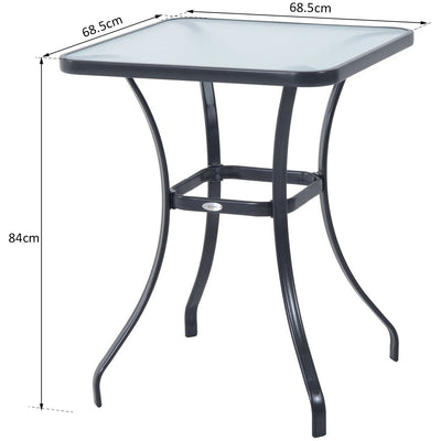 Square Bistro Table, Tempered Glass Homcom