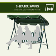 Steel Frame 3 Seater Garden Swing Chair With Canopy Outsunny