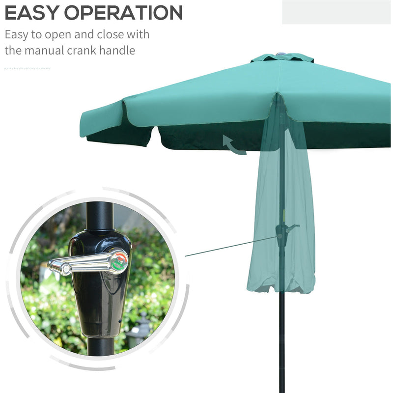 2.5m Tilting Parasol - Scalloped Edge, Vented Top
