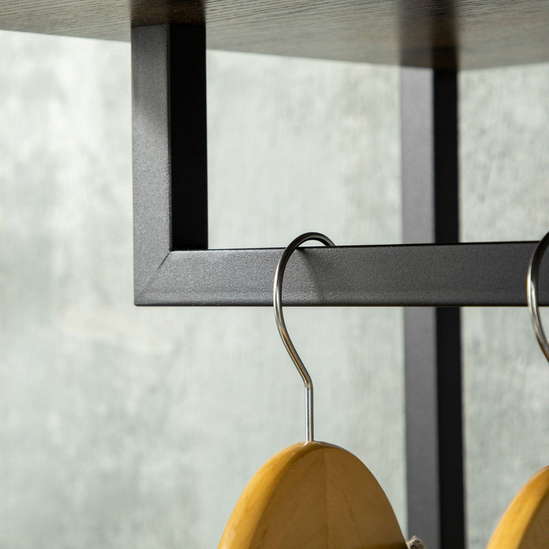 Industrial Open Single Wardrobe With Drawers