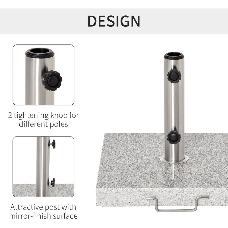 28kg Marble Parasol Base With Wheels Outsunny