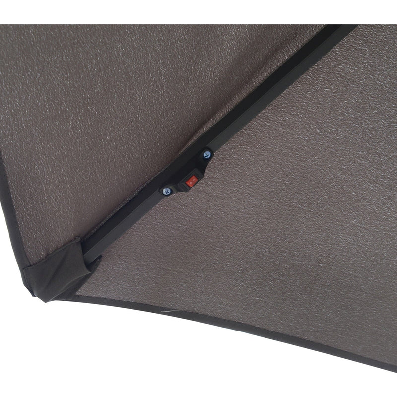 3m Banana Cantilever Patio Umbrella With Lights, Cross Base