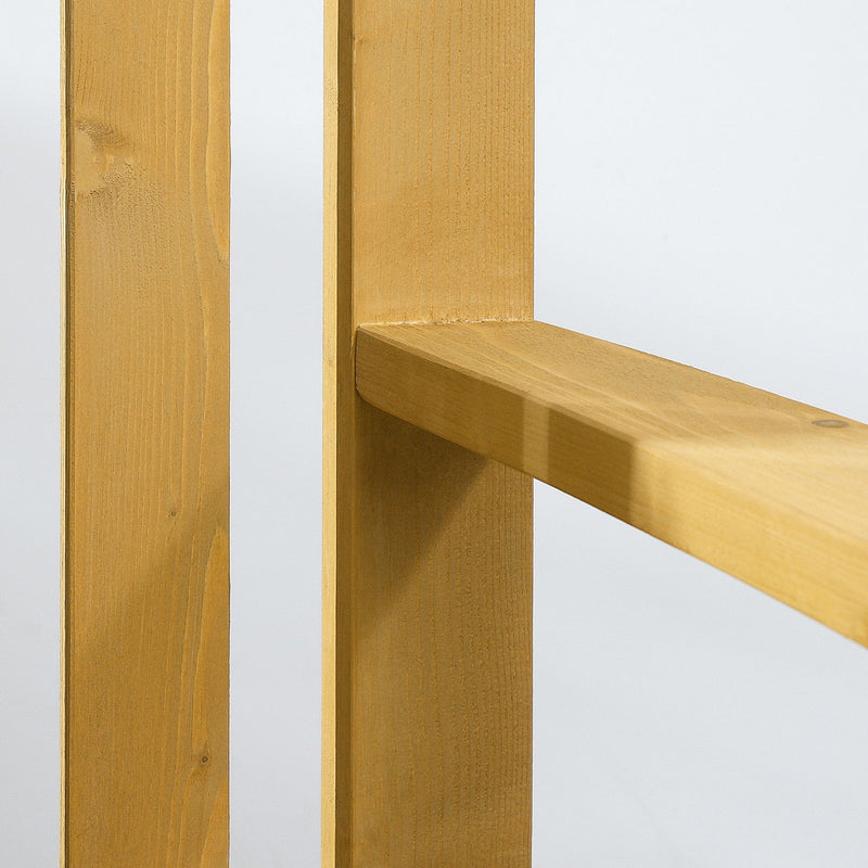 Wooden 2 Seater Garden Bench with Armrests Outsunny