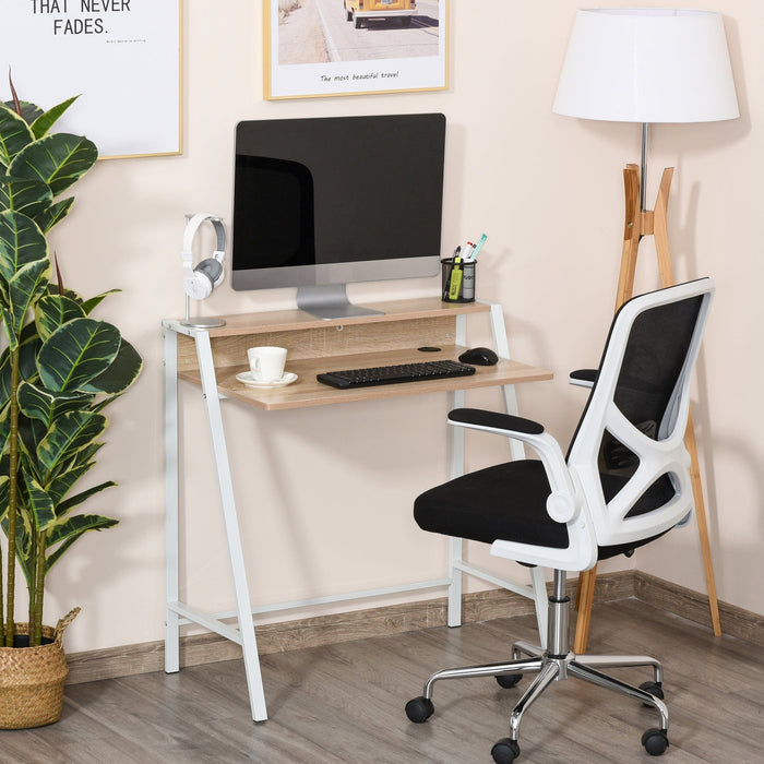 Home Office Computer Desk with Storage Shelf