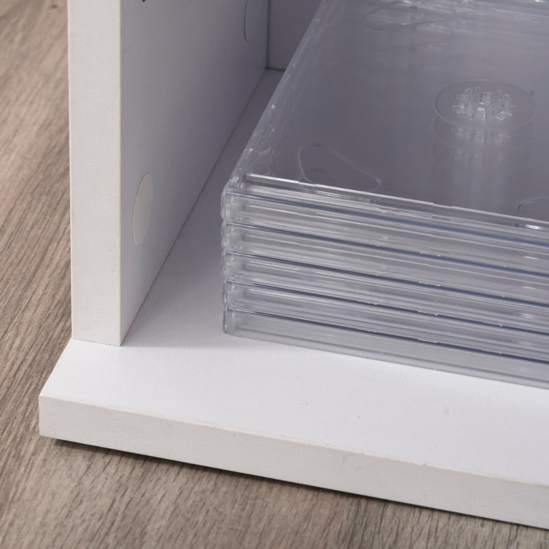 White CD/DVD Display Shelf: 204-Unit Capacity