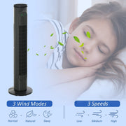 30" Tower Fan with Remote, Oscillation, 10h Timer, LED Light Homcom