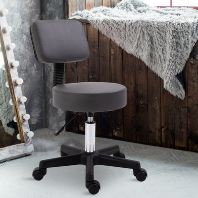 Swivel Salon Chair With Padded Seat, Grey Homcom