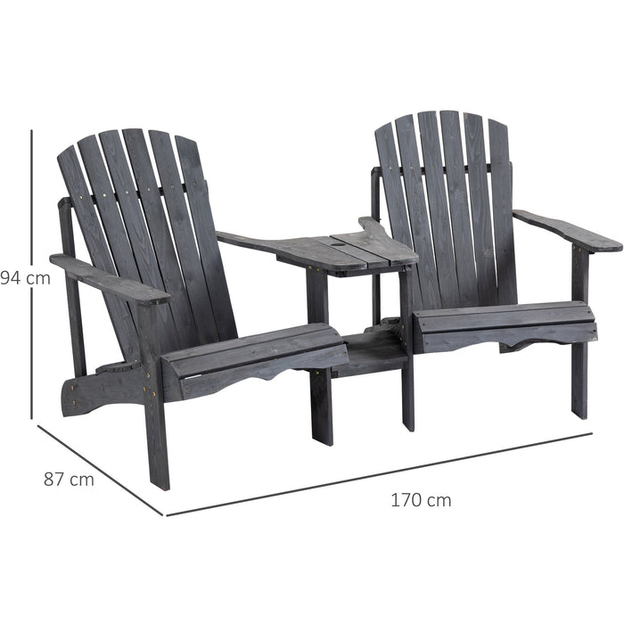 Double Adirondack Chairs With Table