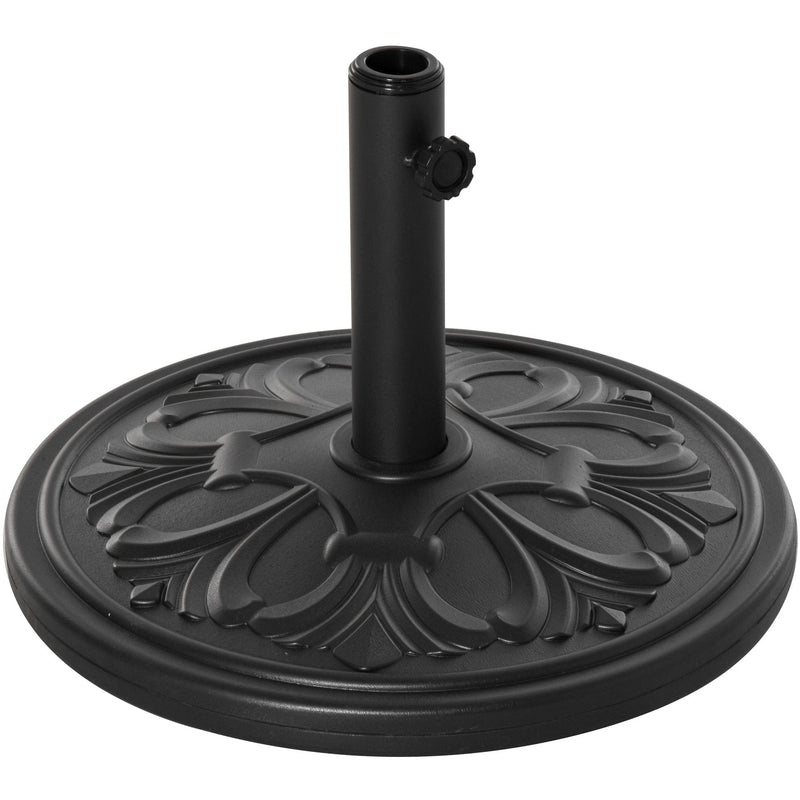 Outsunny Round Parasol Base Heavy Duty Cement Stand Umbrella Holder Garden Outsunny