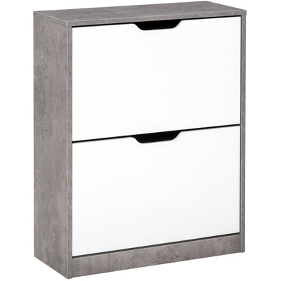 2 Tier Shoe Cabinet with Drawer, Holds 8 Pairs Homcom