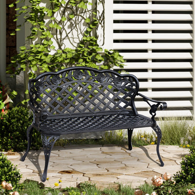 Cast Aluminium Garden Bench Outsunny