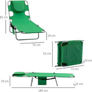 Sun Lounger With Face Hole Outsunny