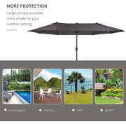 4.6m Double Sided Parasol, No Base, Beige Outsunny