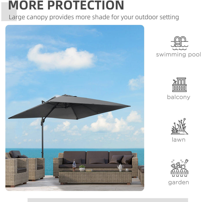 2.7x2.7m Cantilever Parasol - Dark Grey