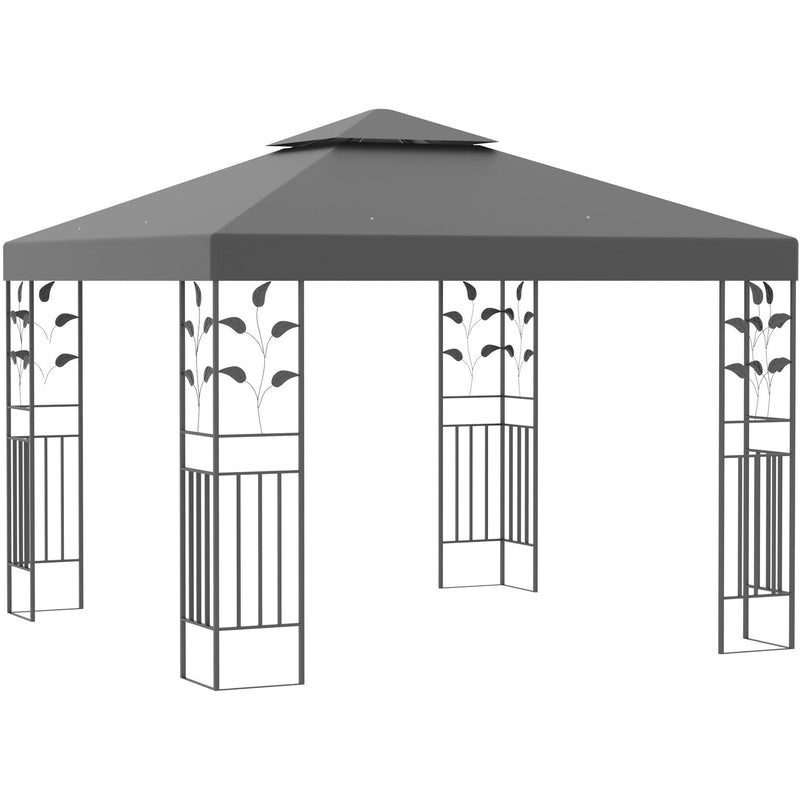 Steel Framed Gazebo with Vented Roof, 3x3m
