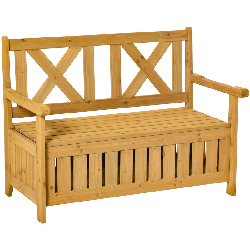 2 Seater Wooden Garden Bench with Storage