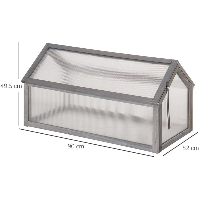 Small Wooden Cold Frame Greenhouse, Polycarbonate Panels