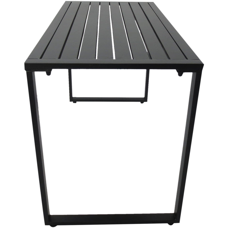 4-Seater Outdoor Metal Picnic Table and Bench Set, Black