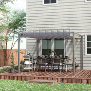 3x3 Metal Pergola With Louvered Roof, Grey Outsunny