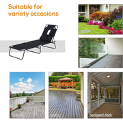 Folding Sun Lounger With Face Hole Outsunny