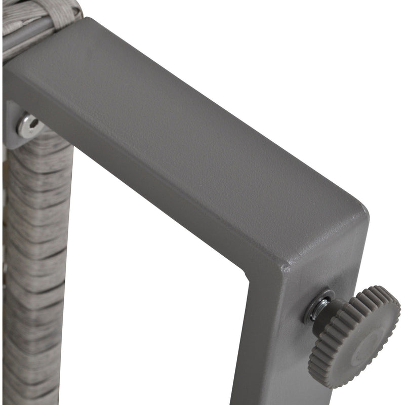 Outsunny Rattan Sofa Set with Storage, Glass Table, Grey