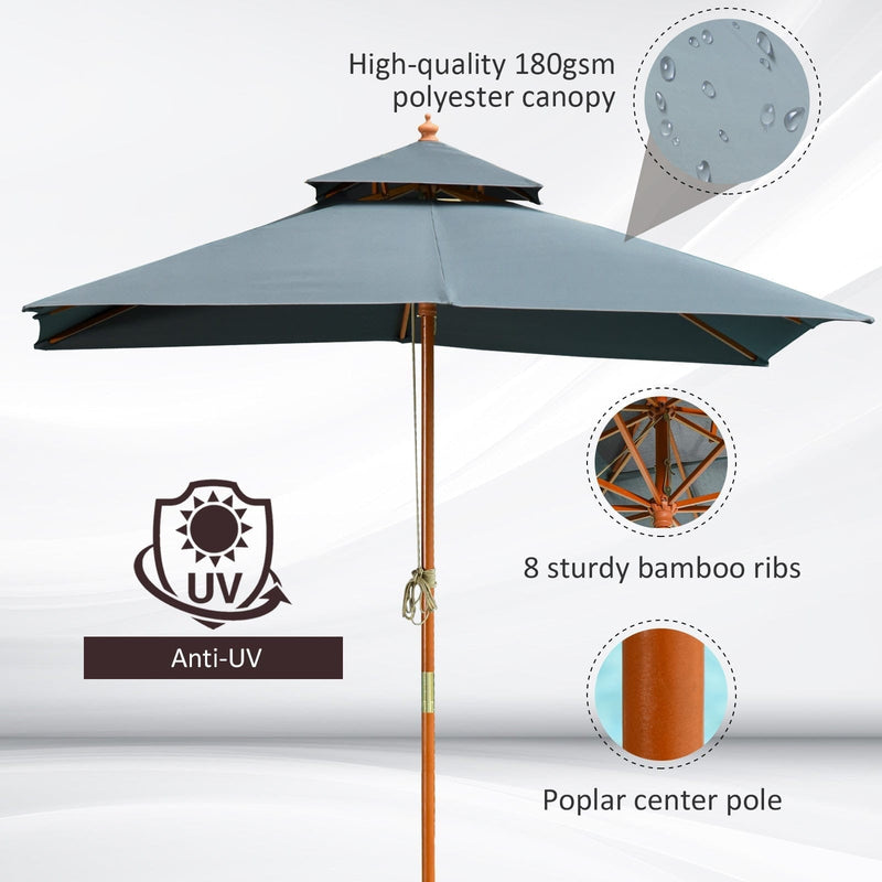 Pagoda Style Large Patio Parasol Outsunny