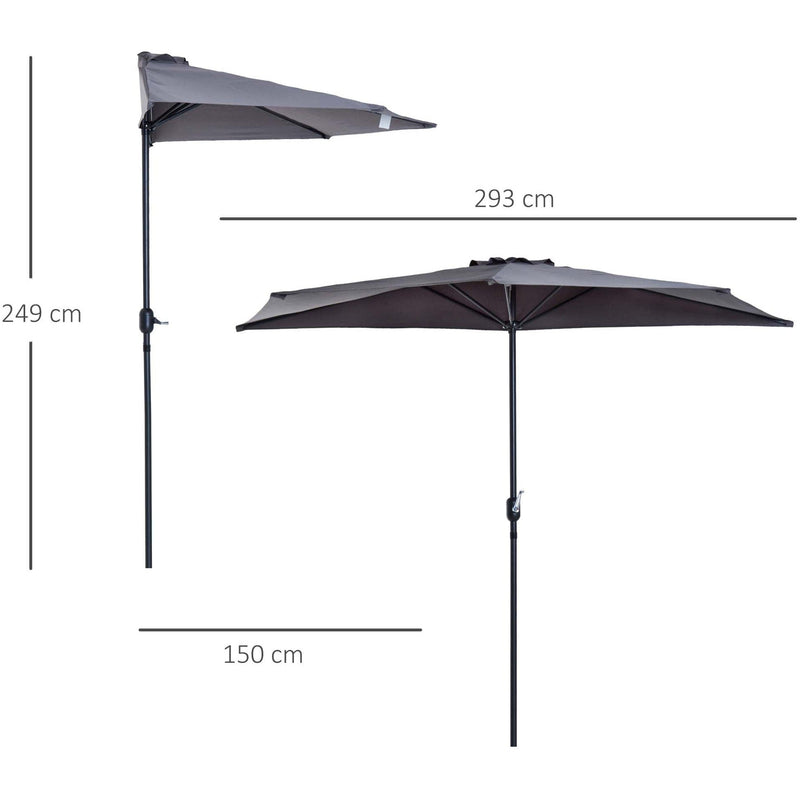 3m Half Parasol Umbrella - No Base