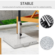 28kg Marble Parasol Base With Wheels Outsunny