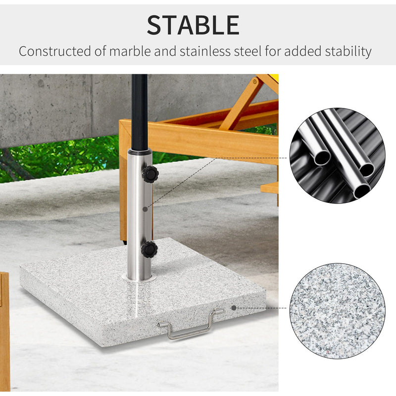28kg Marble Parasol Base With Wheels Outsunny
