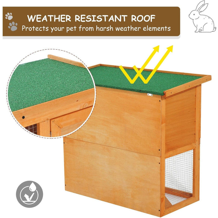 Wooden Rabbit Hutch, Weather Resistant 2 Tier