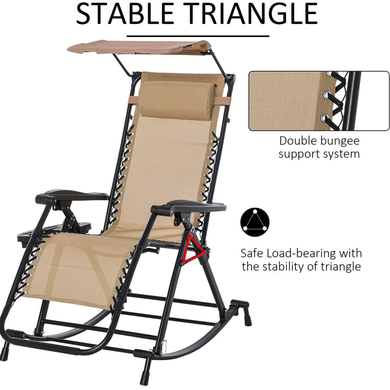 Zero Gravity Sun Lounger With Sun Shade