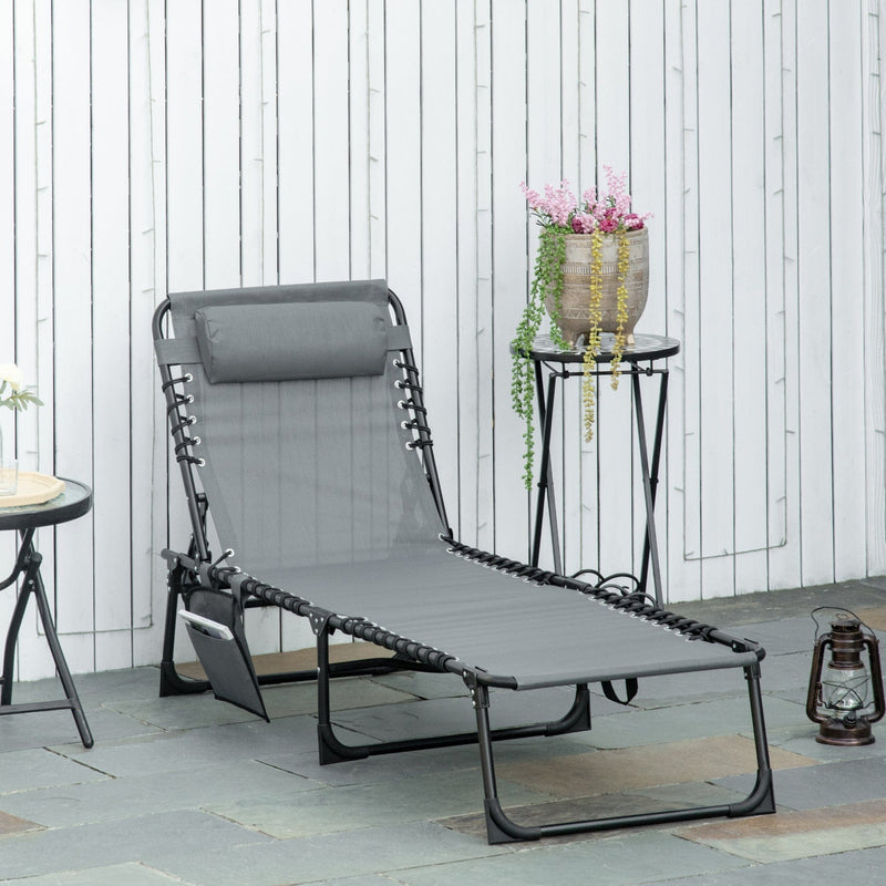 Portable Sun Lounger For Beach, Garden, Pool Outsunny