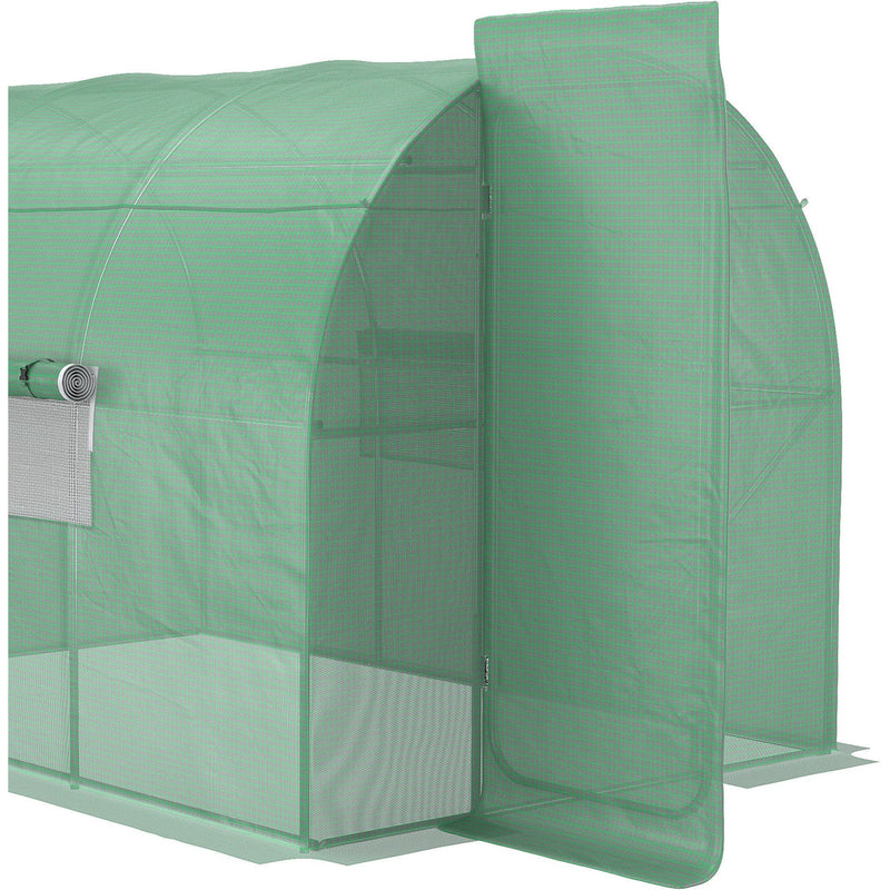 3x2m Walk In Greenhouse, Hinged Door, Steel Frame