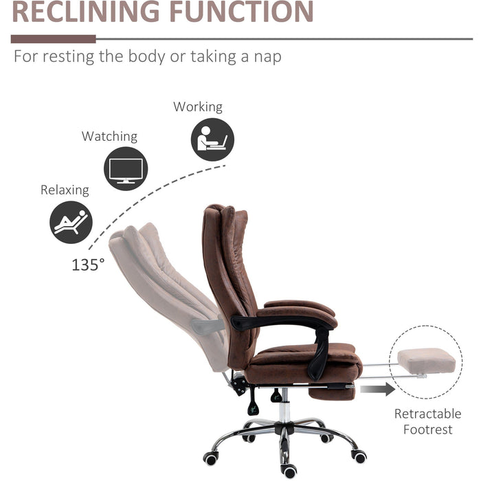 Reclining Executive Desk Chair, Brown