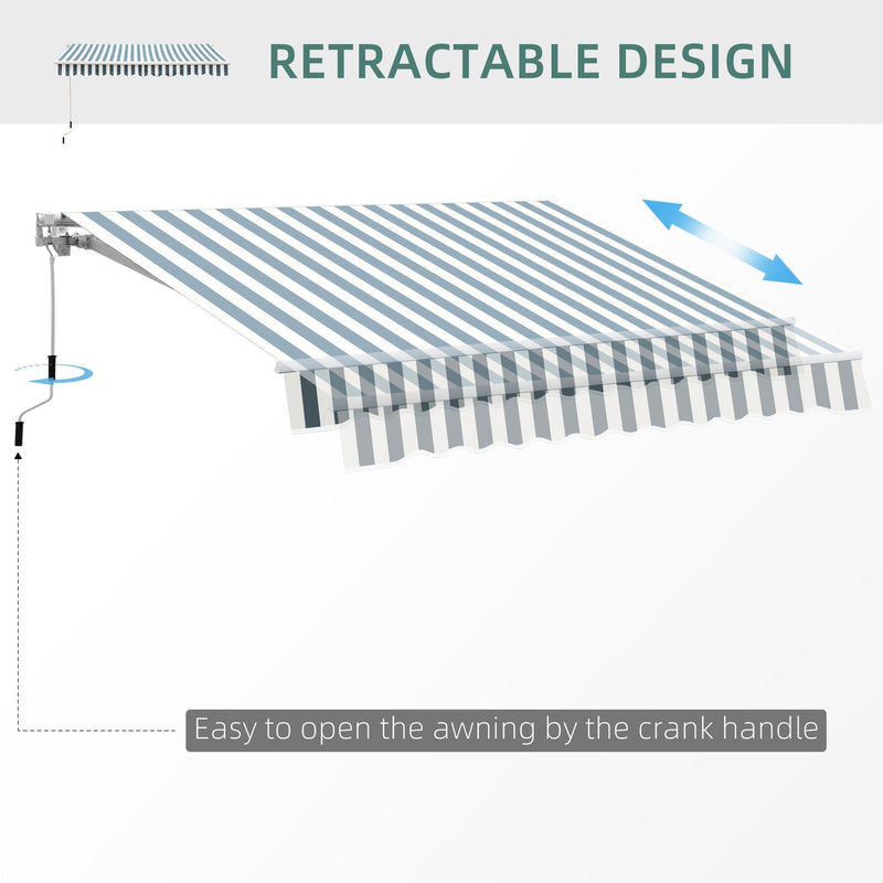 Manual Retractable Garden Patio Awning, 2.5m x 2m