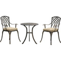 3pc Cast Aluminium Bistro Set, Bronze Outsunny
