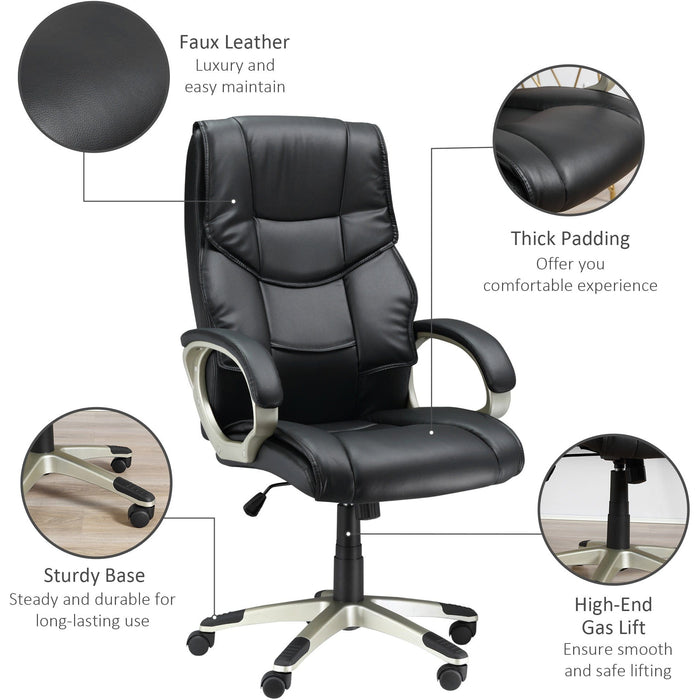 Black High-Back Home Office Chair with Adjustable Height