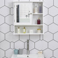 Wall Mounted Bathroom Cabinet with Mirror, White Kleankin