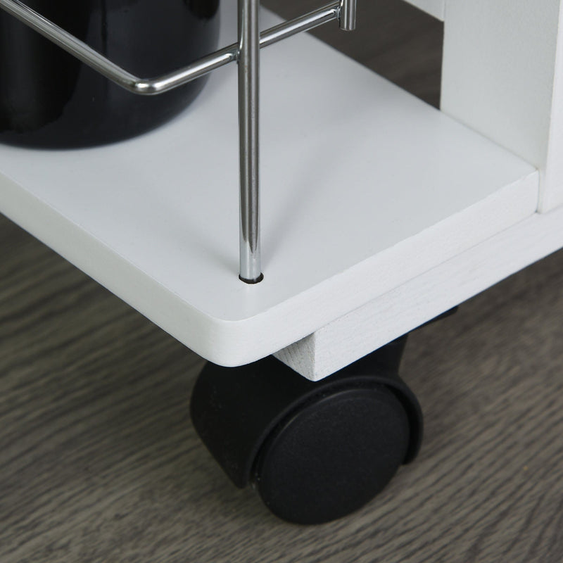 Kitchen Island on Wheels, 4 Baskets, 2 Racks