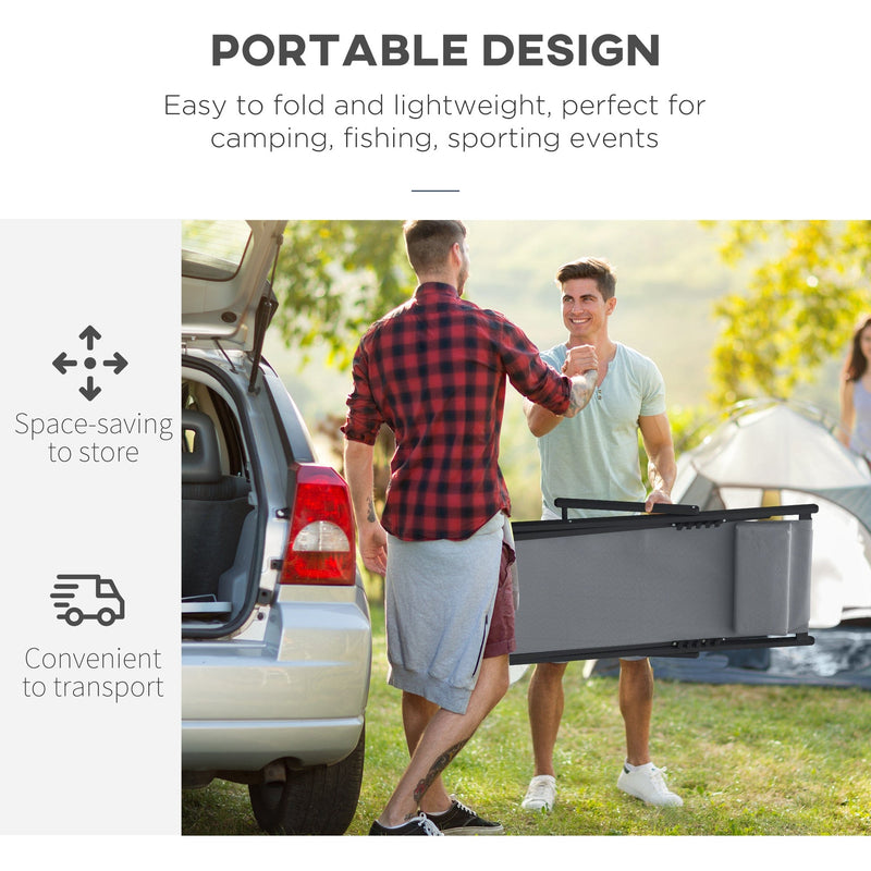 Set of 2 Folding Deck Chairs, Grey