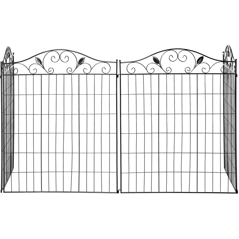 4 Panels Metal Garden Border Fence 44in