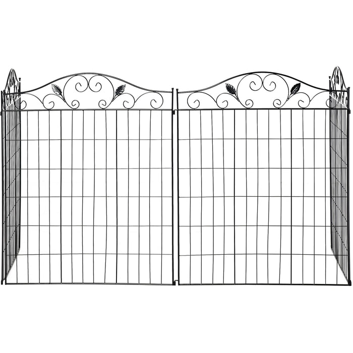 4 Panels Metal Garden Border Fence 44in