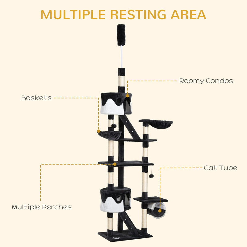 Split Level Activity Tower For Cats, Grey